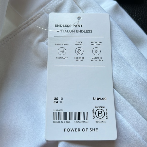 Athleta Endless Pant Bright White High Rise Recycled Wrinkle Resistant Sz 10 NEW - Picture 9 of 14